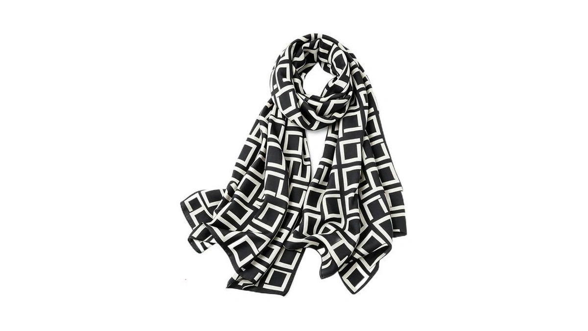 Diaryyomi Long Satin Scarf For Women-classic Black Shawls Wraps Soft