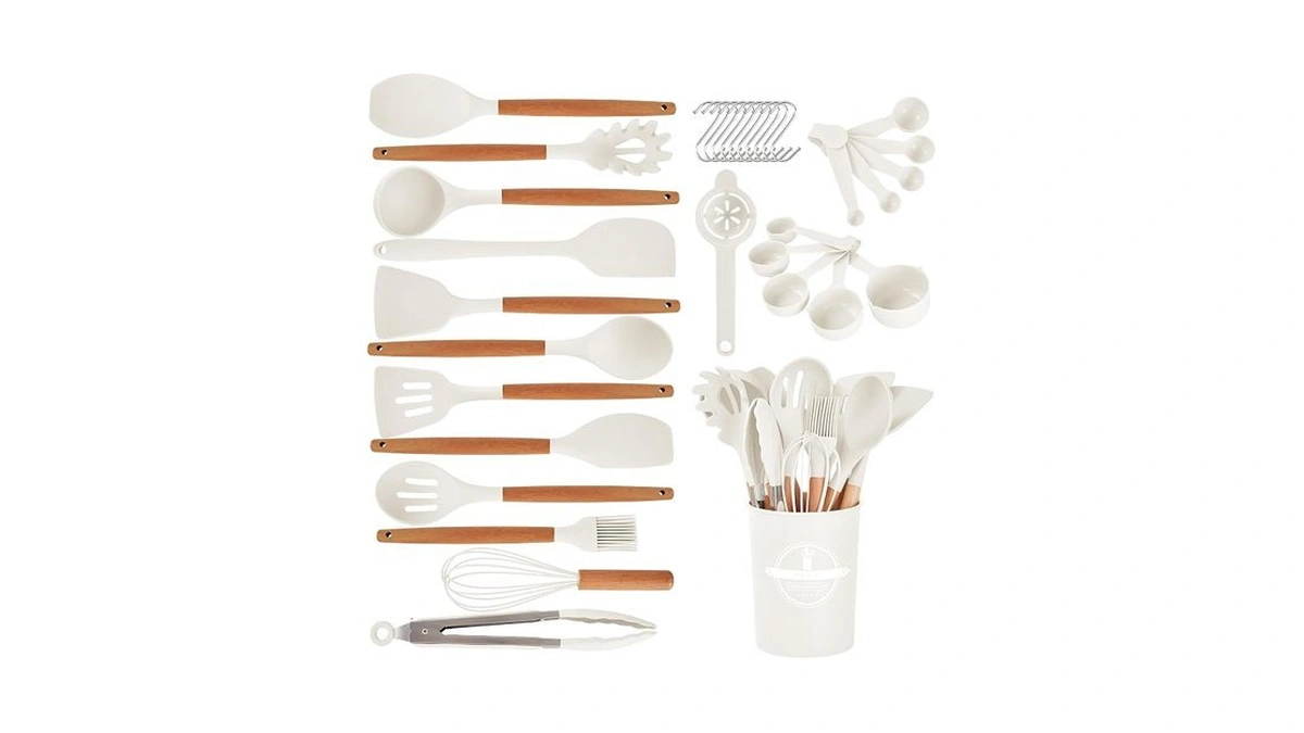 Gaixvny Kitchen Utensils Set - 34 Pcs Non-stick Silicone Cooking