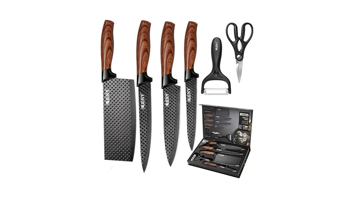 Knife Set, 6 Pieces Kitchen Knife Set With Healthy Anti-rust