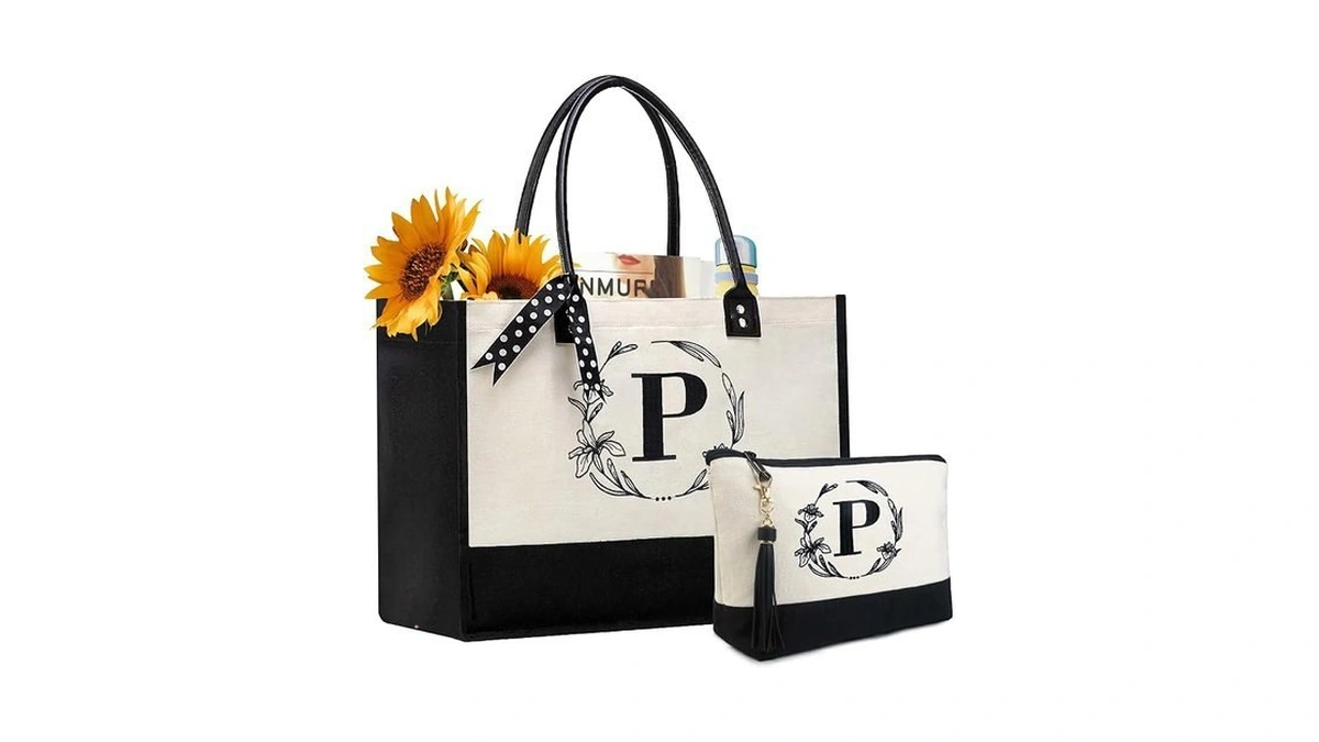 Beegreen Personalized Gift For Women Mother Friends Initial Monogram Tote