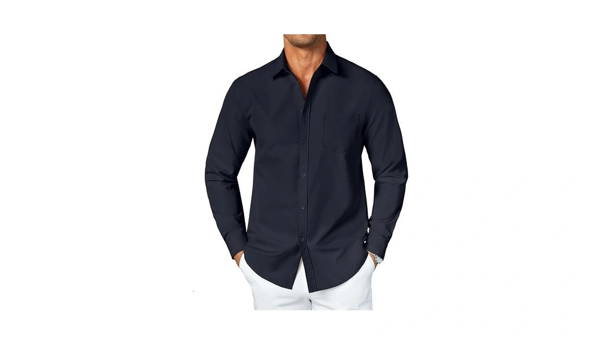 Coofandy Men's Button Down Long Sleeve Dress Shirt Business Casual