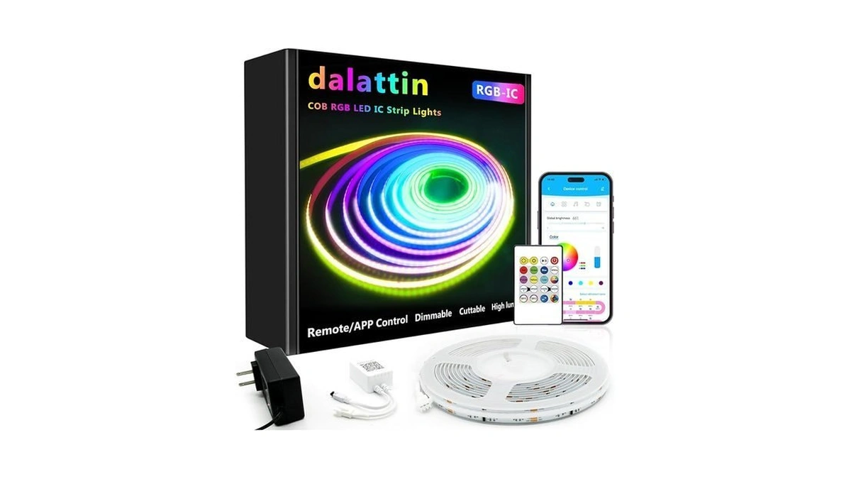 Dalattin Smart Rgb Cob Led Ic Strip Lights, 576 Leds/m