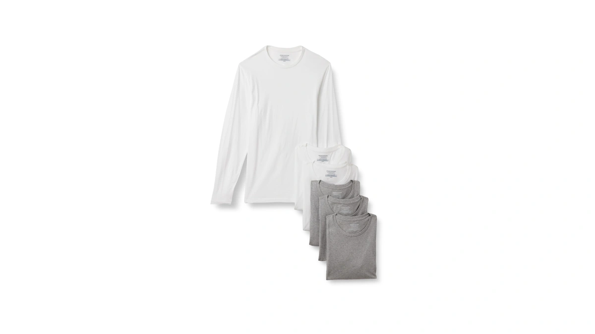 Amazon Essentials Men's Slim Fit Crewneck Undershirts, Pack Of 6,