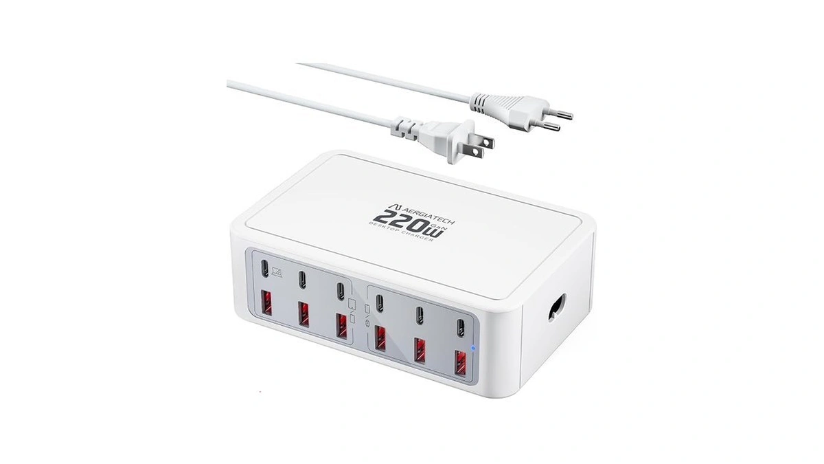 12-ports Multiple Usb C Fast Charging Station, 220w Gan Charger