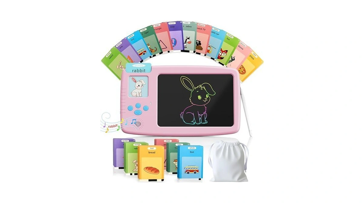 Zonstvys Talking Flash Cards For Toddlers: 2-in-1 Lcd Writing Tablet