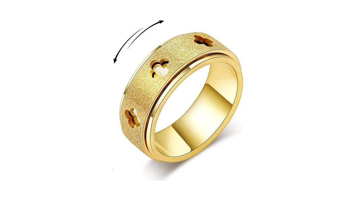 Luckyamor Anxiety Spinner Ring For Women - Stainless Steel Fidget
