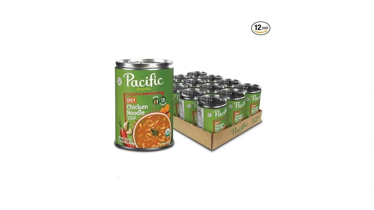 Pacific Foods Organic Spicy Chicken Noodle Soup, 16.1 Oz Can