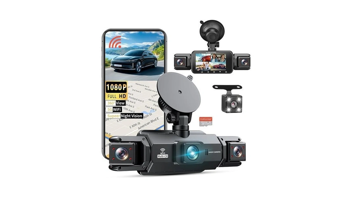 360° Dash Cam 4 Channel 5g Wifi & App Control,