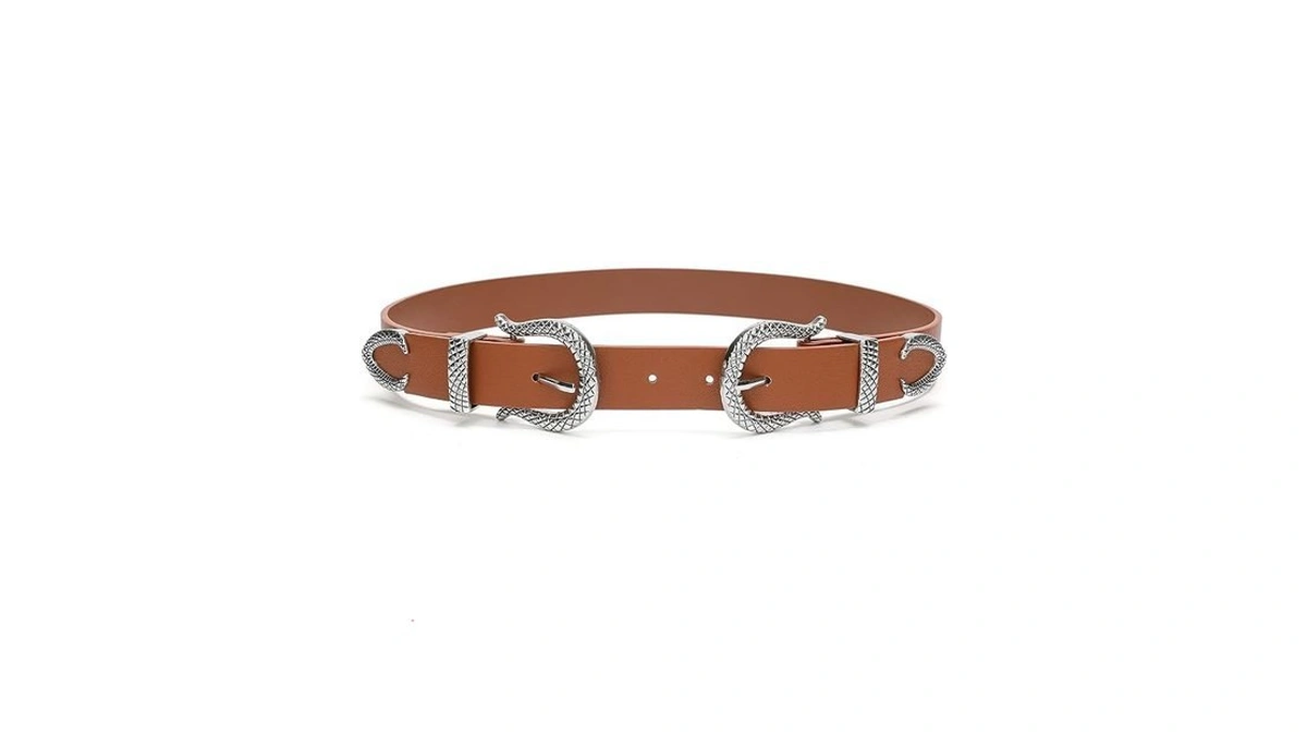 Tanpie Ladies Western Belts Women Vintage Metal Buckle Belt For