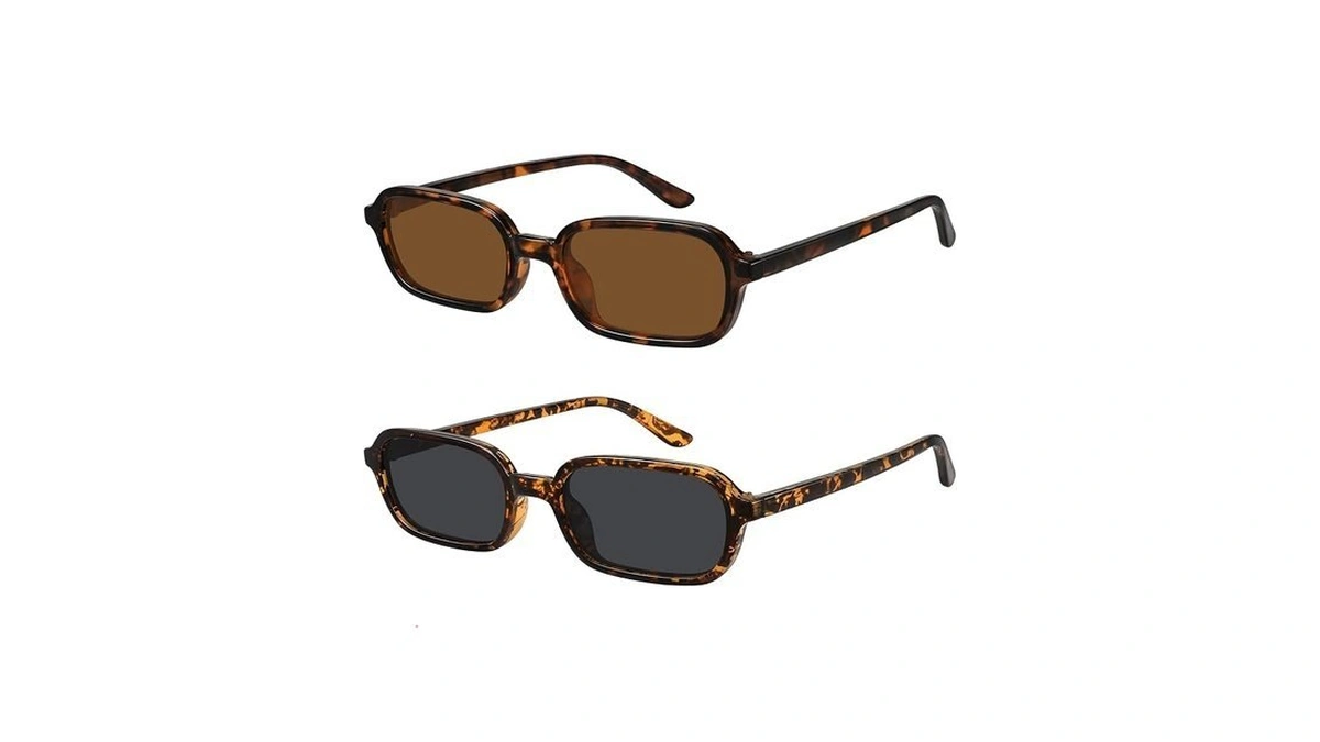 Wowsun Retro Rectangle Sunglasses Womens Small Trendy 90s Sun Glasses