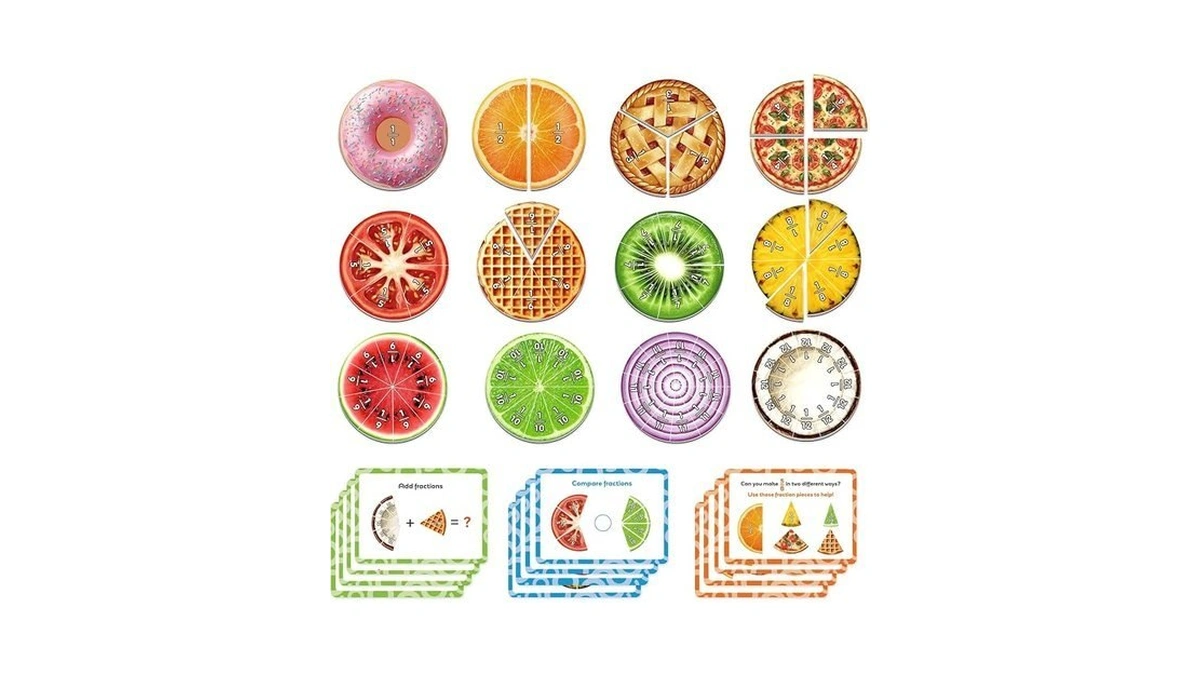 Praxikidy Magnetic Fraction Tiles & Circles, Bars,math Manipulatives 2nd, 3rd,
