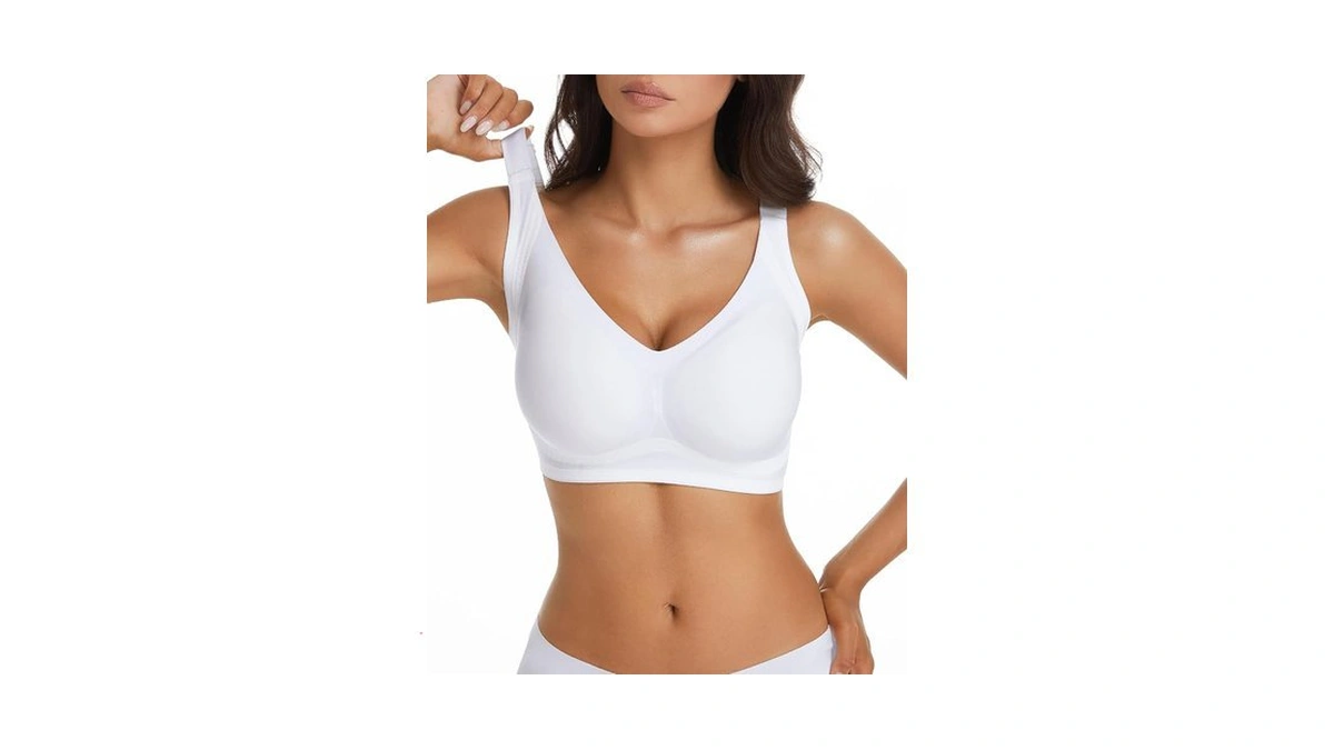 Aubrasen Wireless Bras For Women Full Coverage Supportive Push Up