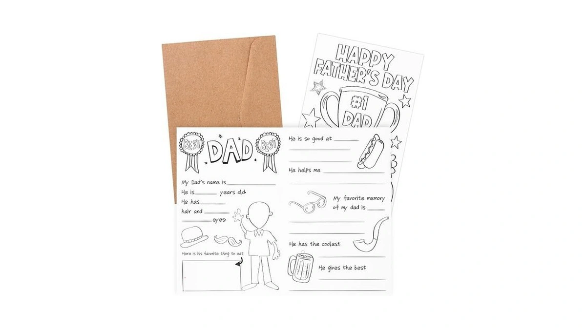 Jarthenaamcs Happy Father's Day Greeting Card Color Your Own Note