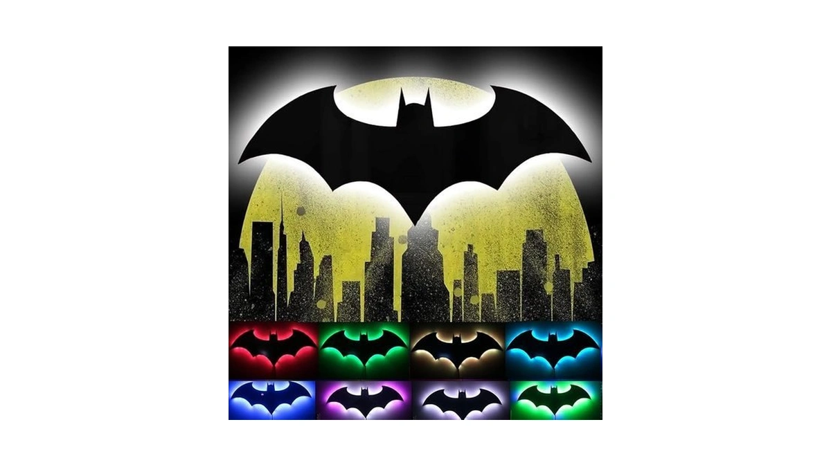 Led Bat Night Light Superhero Cool Signal Lamp With 16