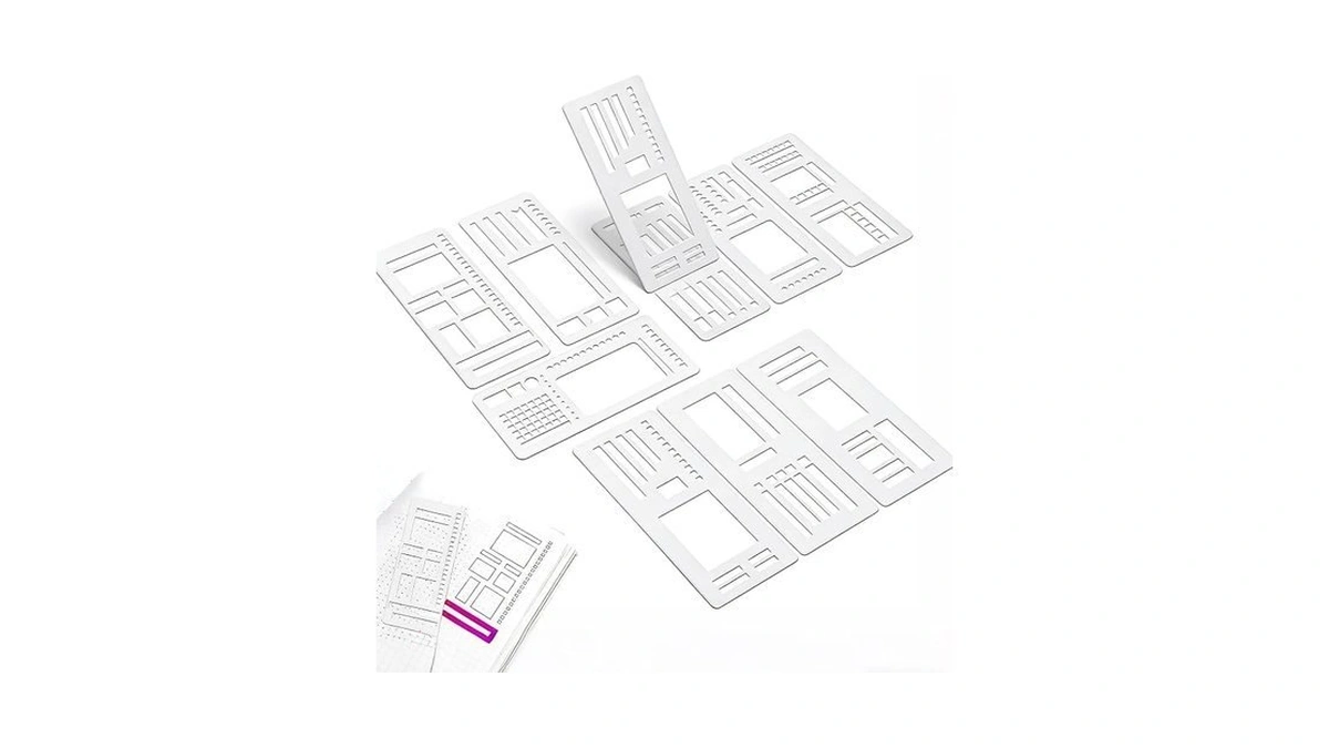 9pcs Flexible Planner Stencil Set - Reusable Drawing & Checklist