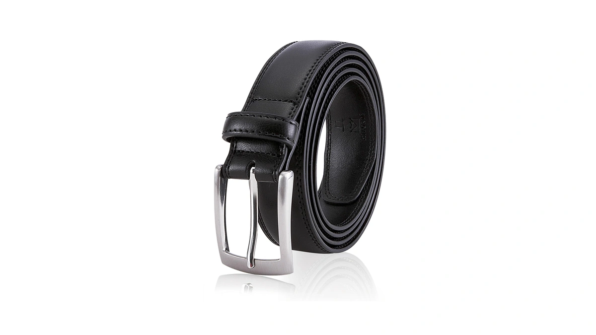 Milorde Black Leather Belt Men, Fashion & Classic Design For