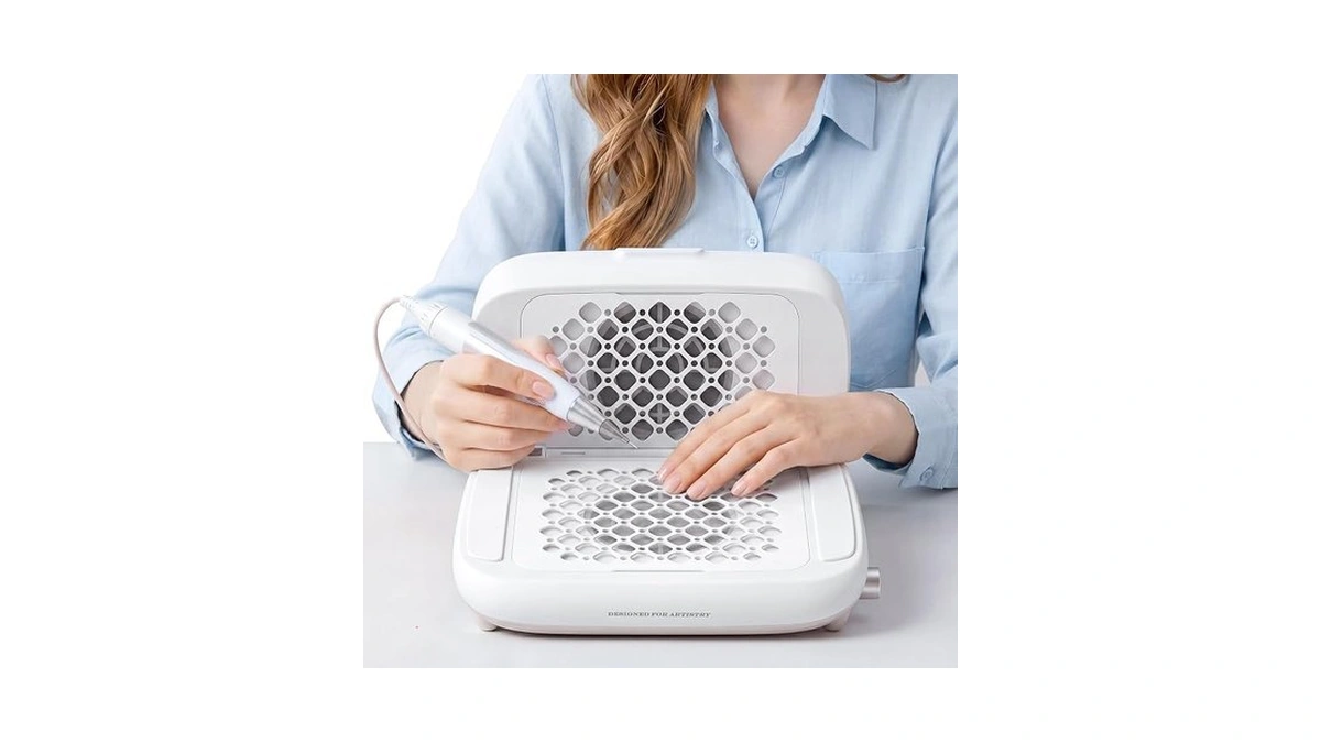 Bawetech Foldable Nail Dust Collector, 360Β° Dual-turbo Suction 14700rpm &