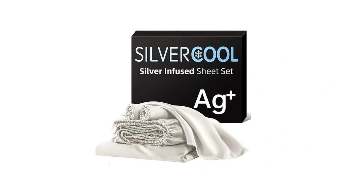 Dleecp Silver Infused Bed Sheets, Silver Cooling Sheets, Natural &