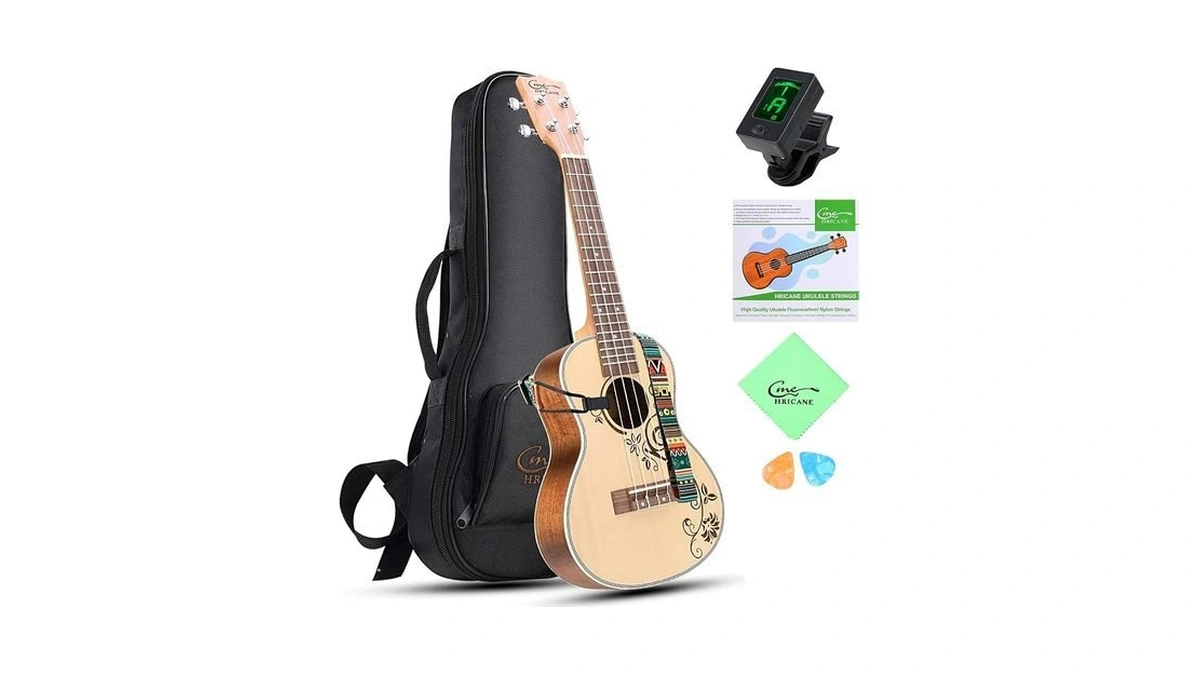 Hricane Concert Ukulele 23 Inch Spruce Flower Top Sapele Professional