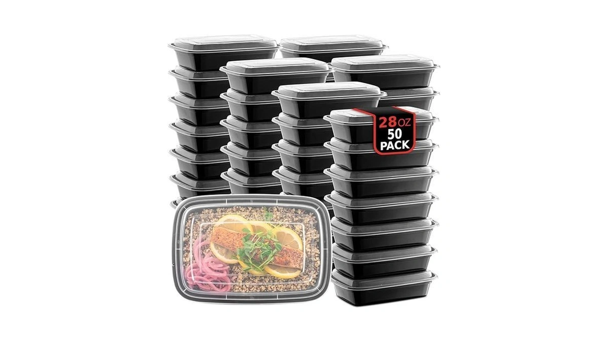 50-pack Reusable Meal Prep Containers Microwave Safe Food Storage Containers