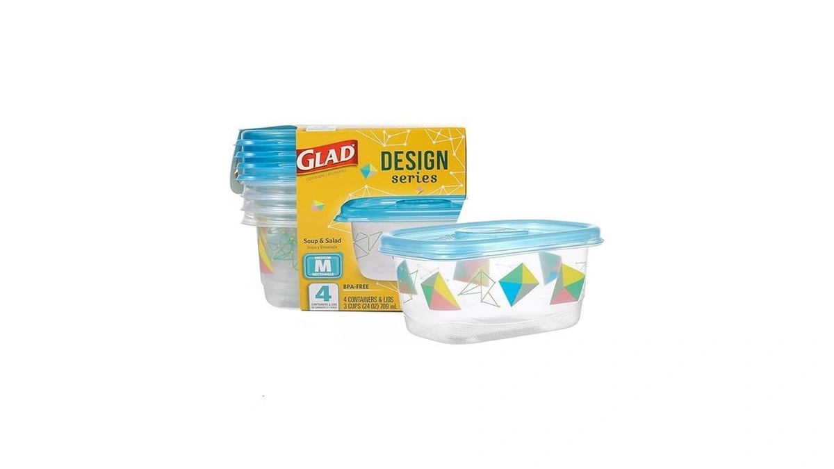 Glad Gladware Design Series Food Storage Containers With Lids, Medium