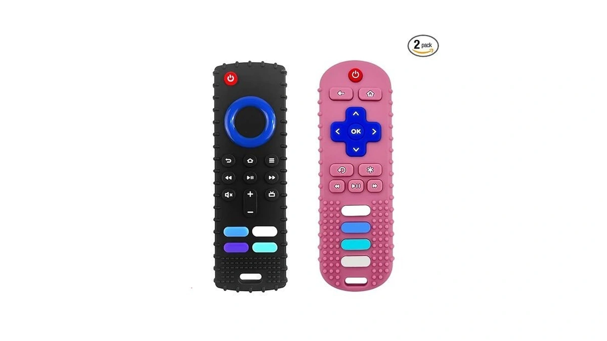 Ersihua 2-pack Silicone Baby Teething Toys, Fire Tv Remote Teethers