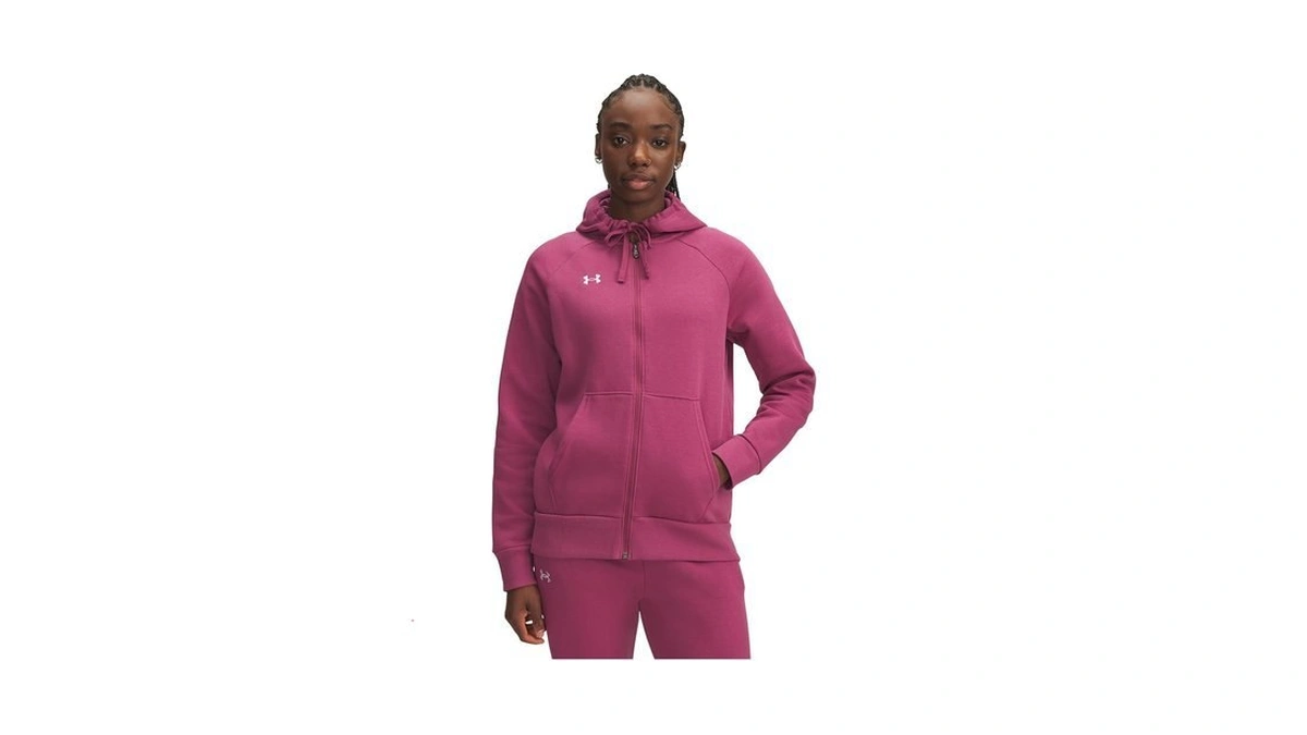 Under Armour Women's Rival Fleece Full Zip Hoodie, (659) Fuchsia