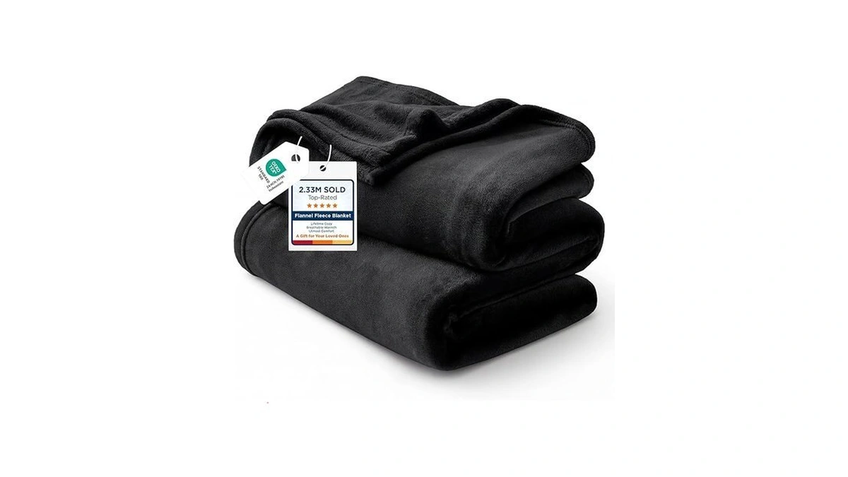 Bedsure Gentlesoft Fleece Throw Blanket For Couch Black - Lightweight