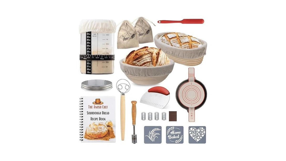 Complete Sourdough Bread Starter Kit, Glass Sourdough Starter Jar Kit