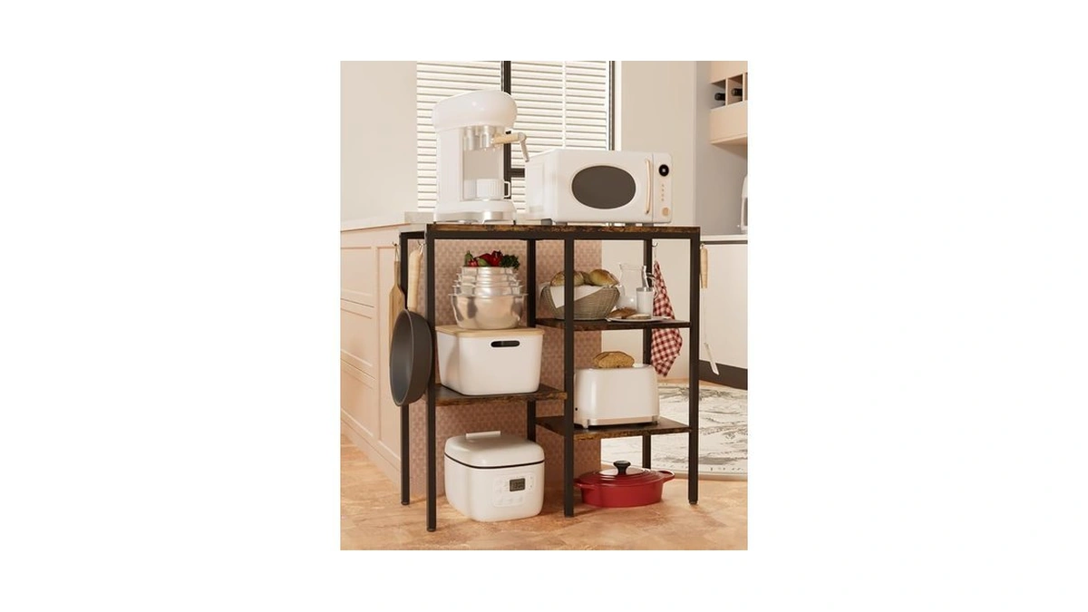 Artibear 4-tier Kitchen Microwave Oven Stand, Adjustable Coffee Bar Station