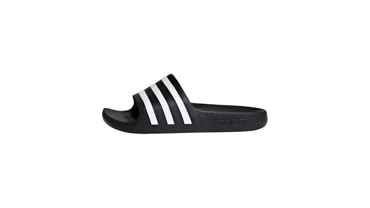 Adidas Adilette Aqua Slides (toddler/little Kid/big Kid) Black/white/black 6 Big