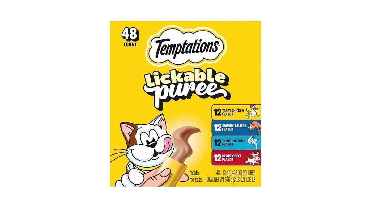 Temptations Creamy Puree Squeezable Lickable Cat Treats, Wet Cat Treats