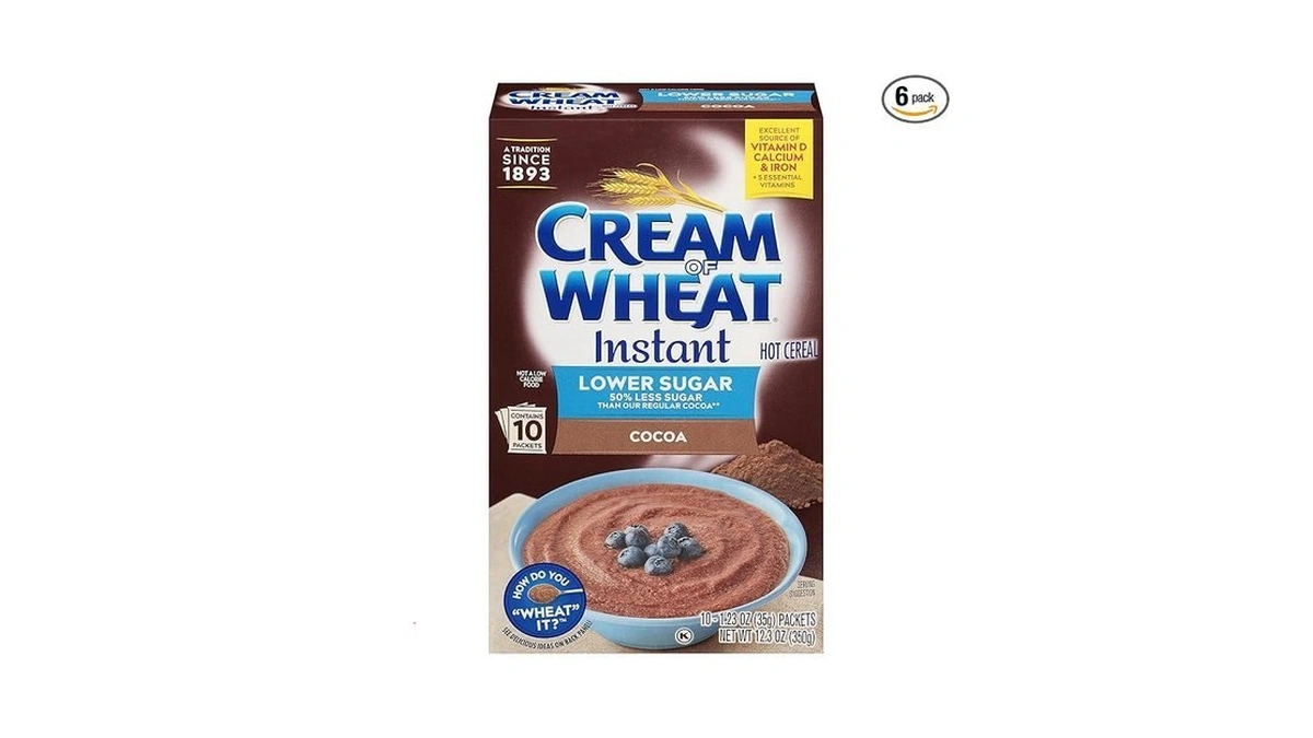 Cream Of Wheat Instant Lower Sugar Hot Cereal, Cocoa, 1.23