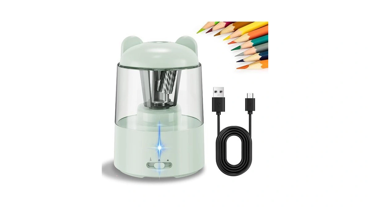 Zmol Colored Pencil Sharpener, Rechargeable Electric Pencil Sharpener, Auto Stop,