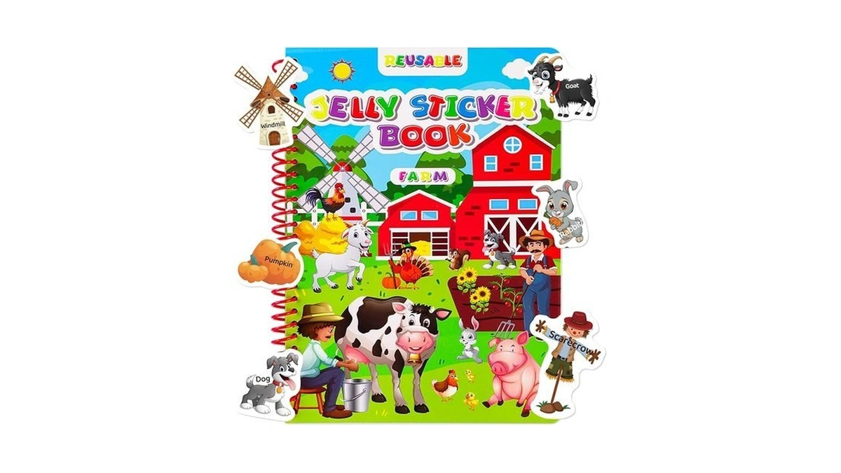 Jelly Sticker Books For 2-4 Years, Reusable Stickers Book For