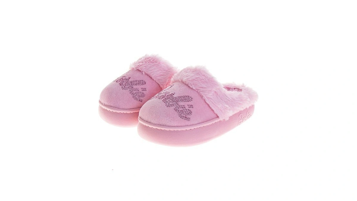 Josmo Barbie Girls Slippers Cozy Fuzzy Plush House Shoes Warm