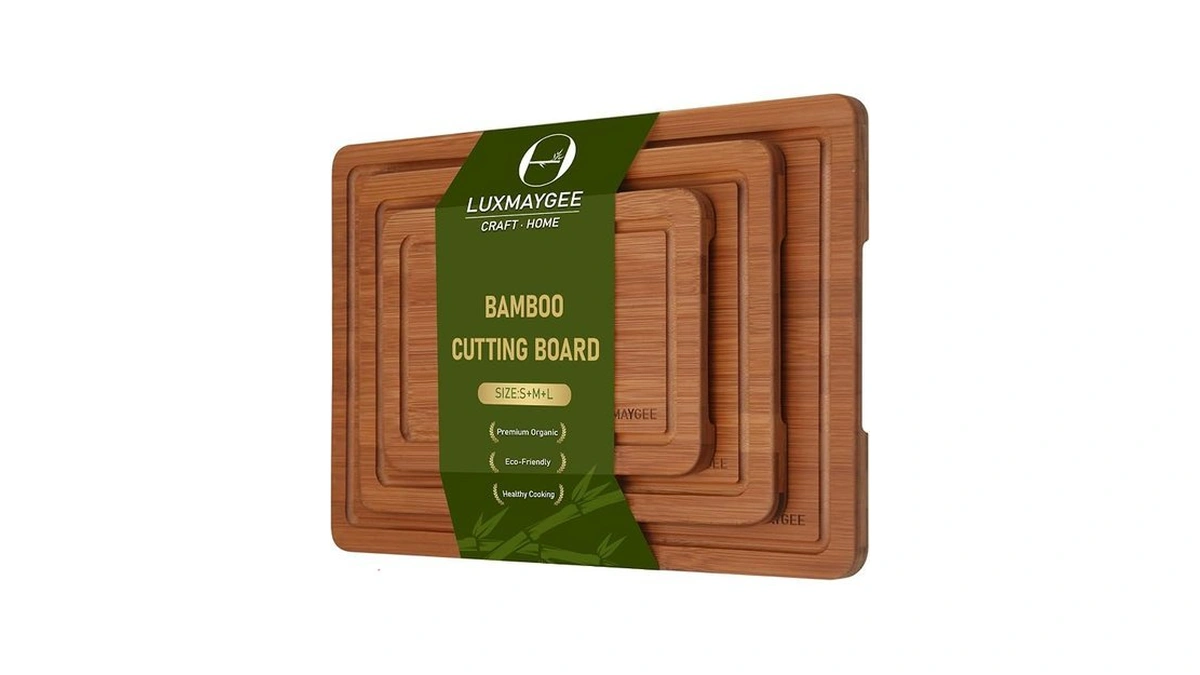 Bamboo Cutting Board Set, 3-piece Carbonized Wood Cutting Boards With