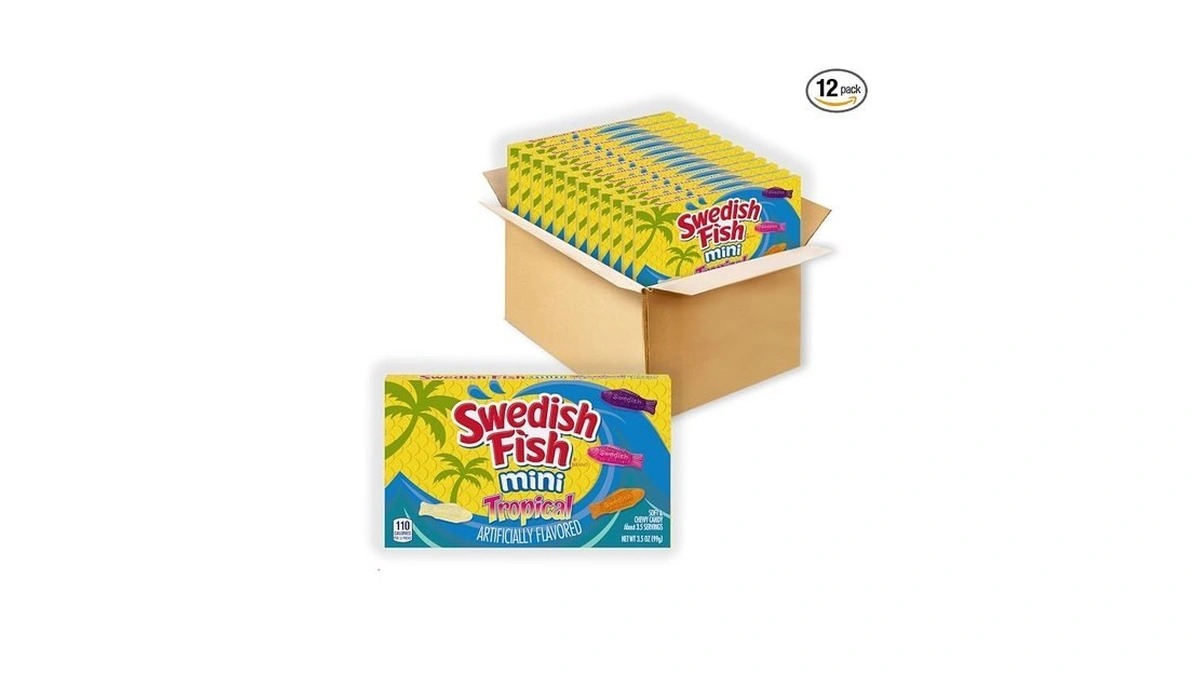 Swedish Fish Mini Tropical Soft & Chewy Gummy Candy, Bulk