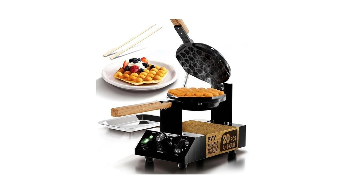 Pyy Bubble Waffle Maker – 1500w Commercial Egg Puff Waffle