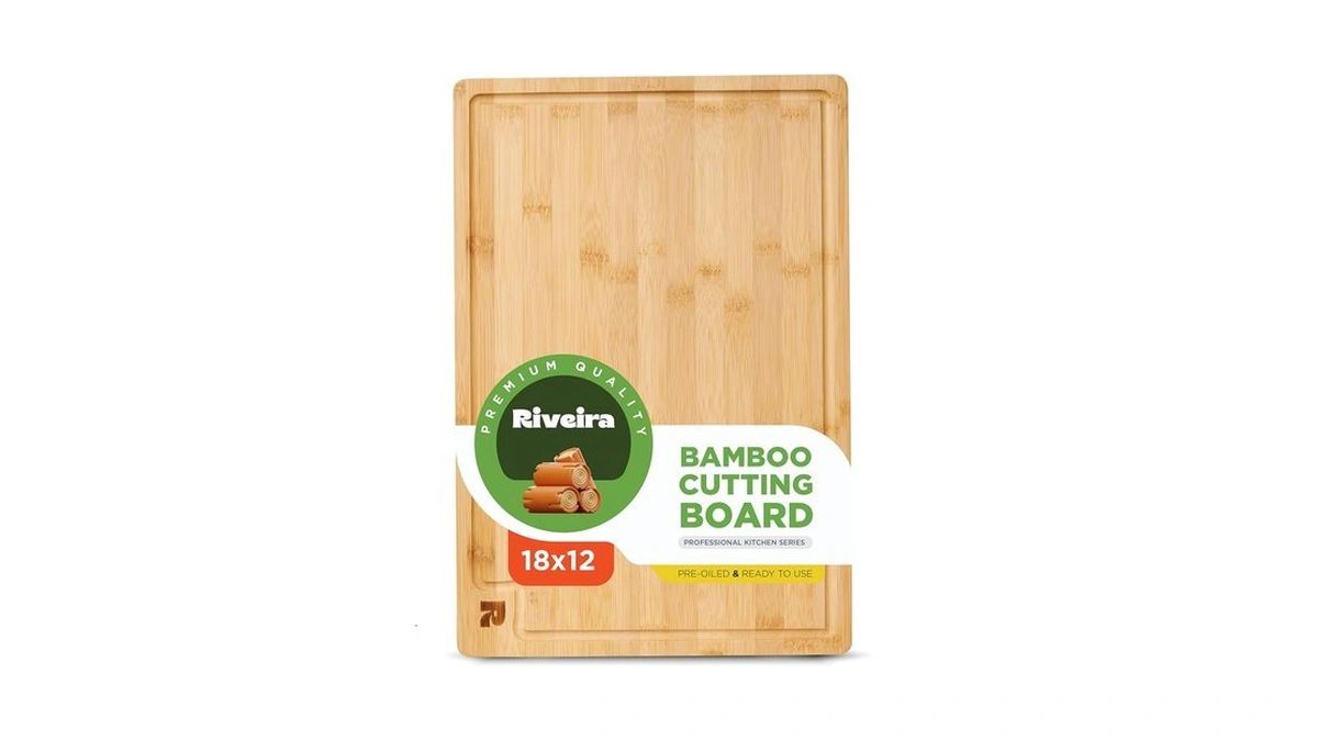 Riveira Bamboo Grandeur: 18 X 12 Bamboo Cutting Board Natural