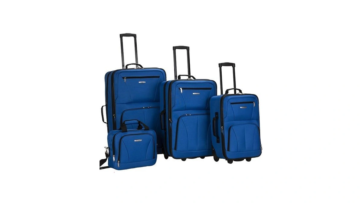 Rockland Journey Softside Upright Luggage Set,expandable, Blue, 4-piece (14/19/24/28)