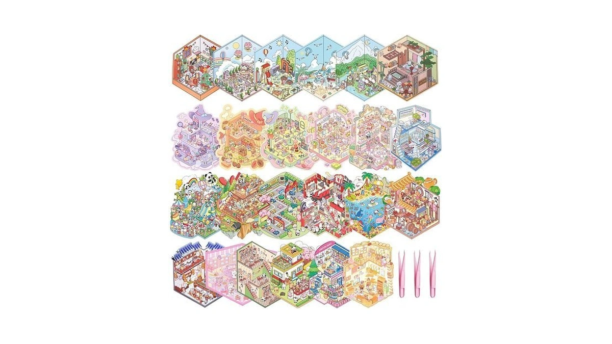24 Sets 3d Sticker Scene Diy Sticker Therapy 3d House