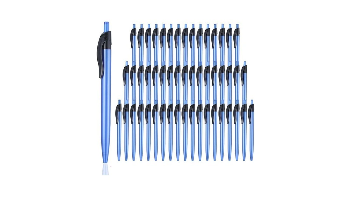 Retractable Blue Ballpoint Pen For Smooth Writing 1.0mm Medium Pack