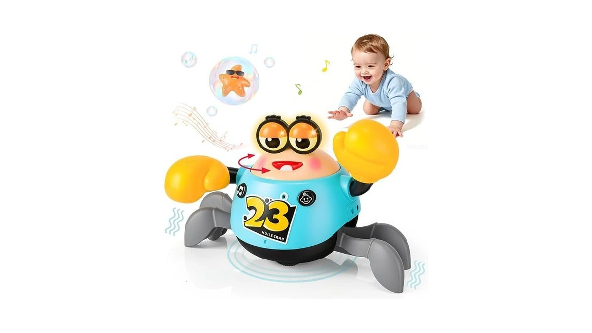 Ketieee Crawling Crab Baby Toys 6-12 Months, Tummy Time Toys