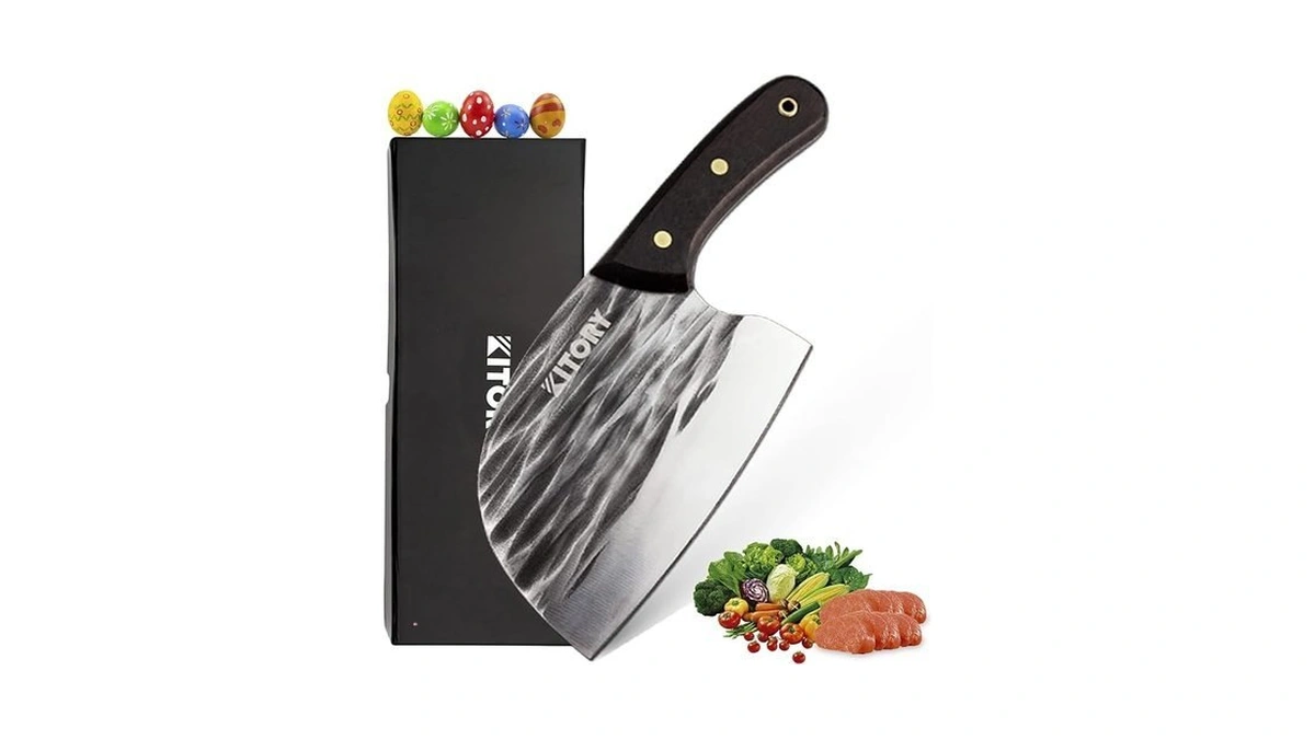 Kitory Serbian Chef's Knife Forged Vegetable Meat Cleaver Handmade Butcher