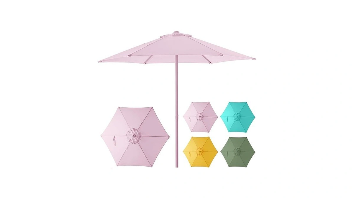 Homshade 7.5ft Outdoor 1s Push-up Patio Umbrella - Market Table