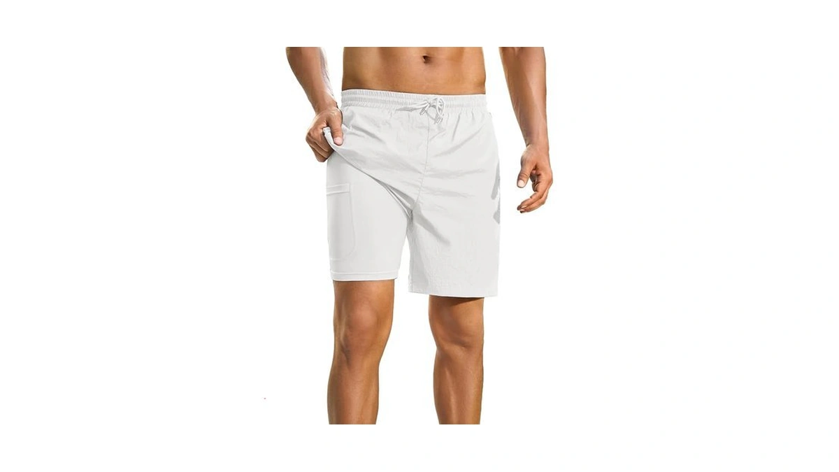 Incerun Mens Swim Trunks With Compression Linner Waterproof Swim Shorts
