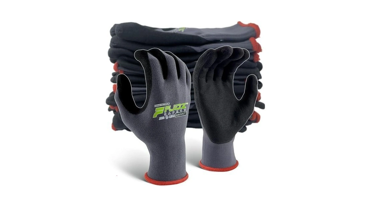 Fjdz Safety Work Gloves Foam Nitrile Coated, 12 Pairs Lightweight