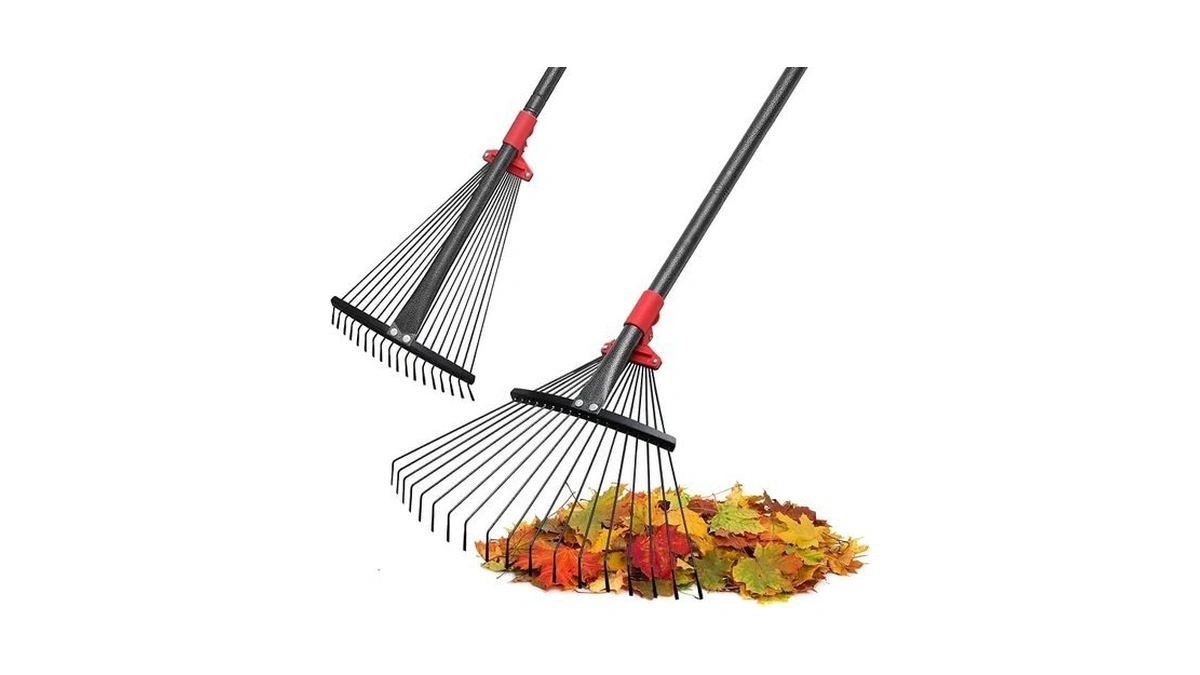 Rake, Adjustable Rakes For Leaves With 9”-17” Head, Rakes For