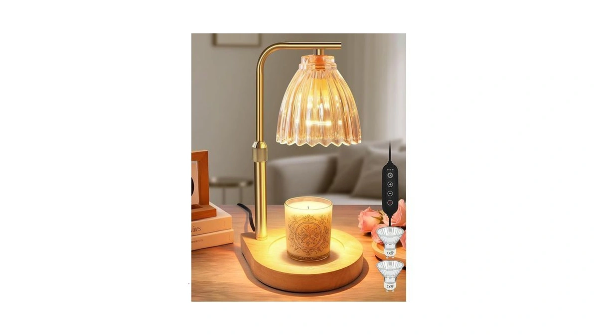 Candle Warmer Lamp With Timer & Dimmer, Height Adjustable Wax